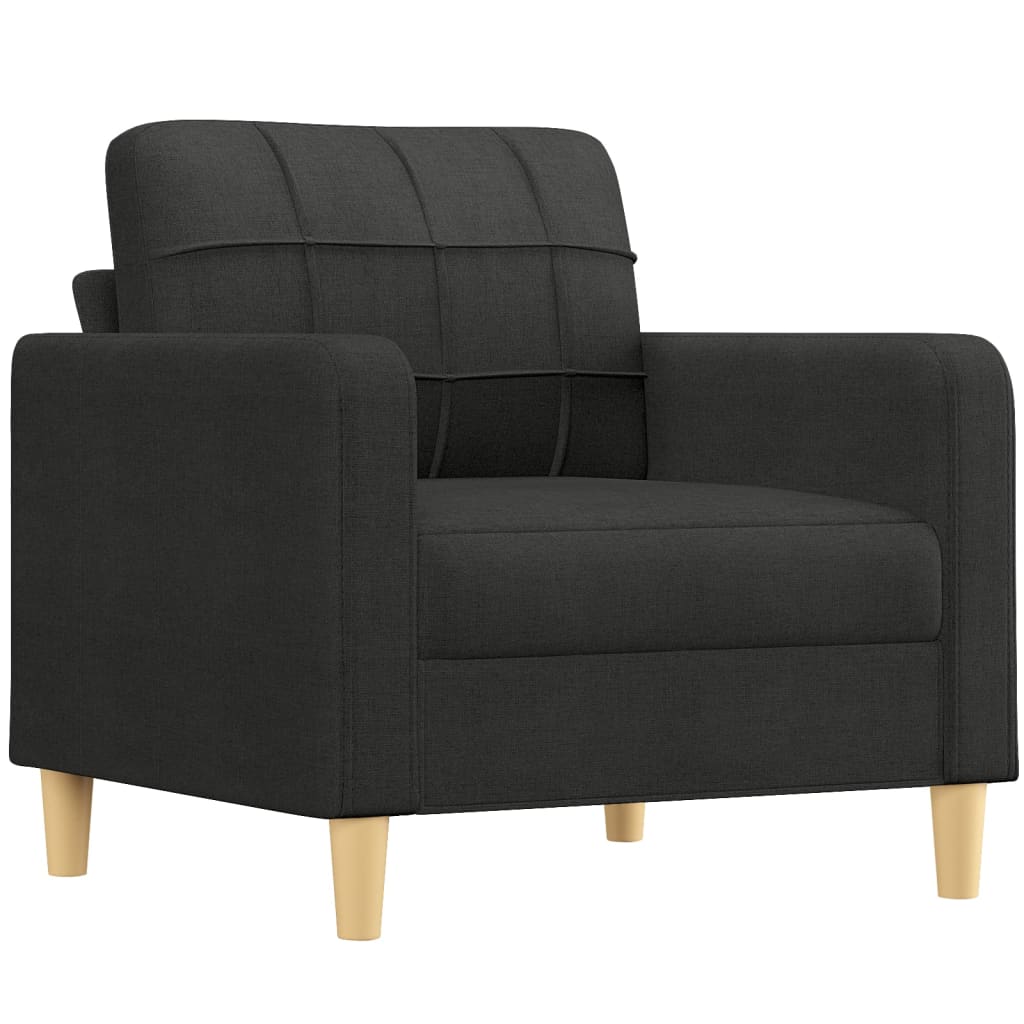 NNEVL Sofa Chair with Footstool Black 60 cm Fabric-3