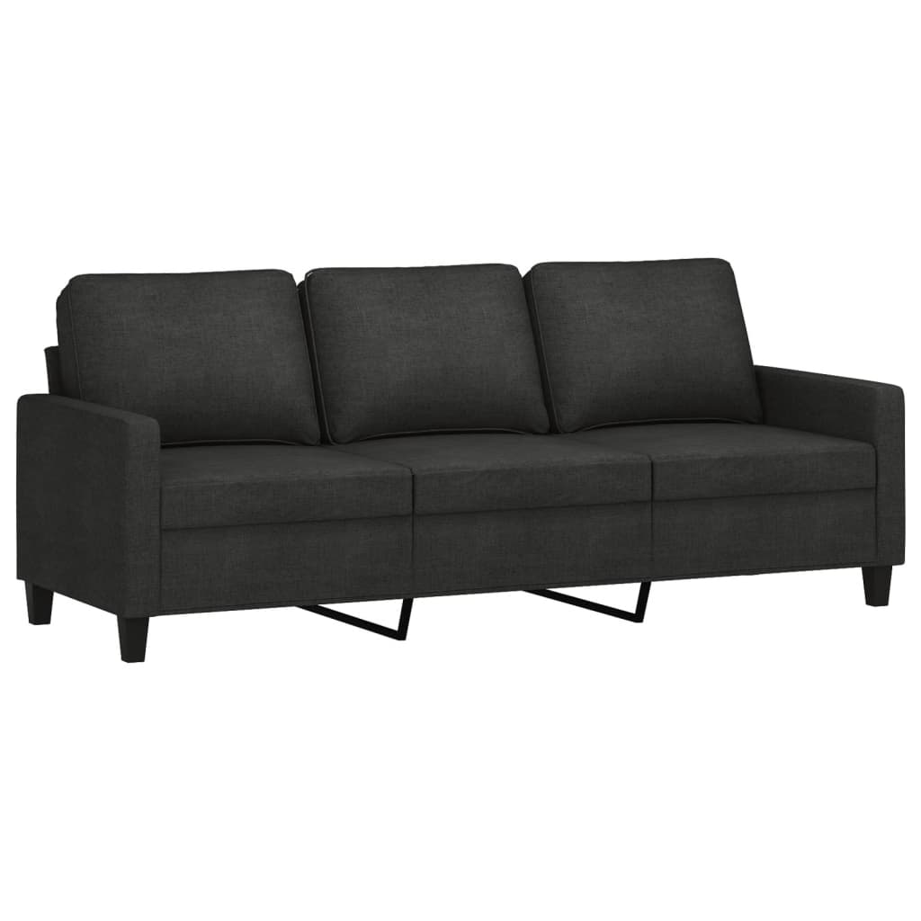 NNEVL 4 Piece Sofa Set with Cushions Black Fabric-4