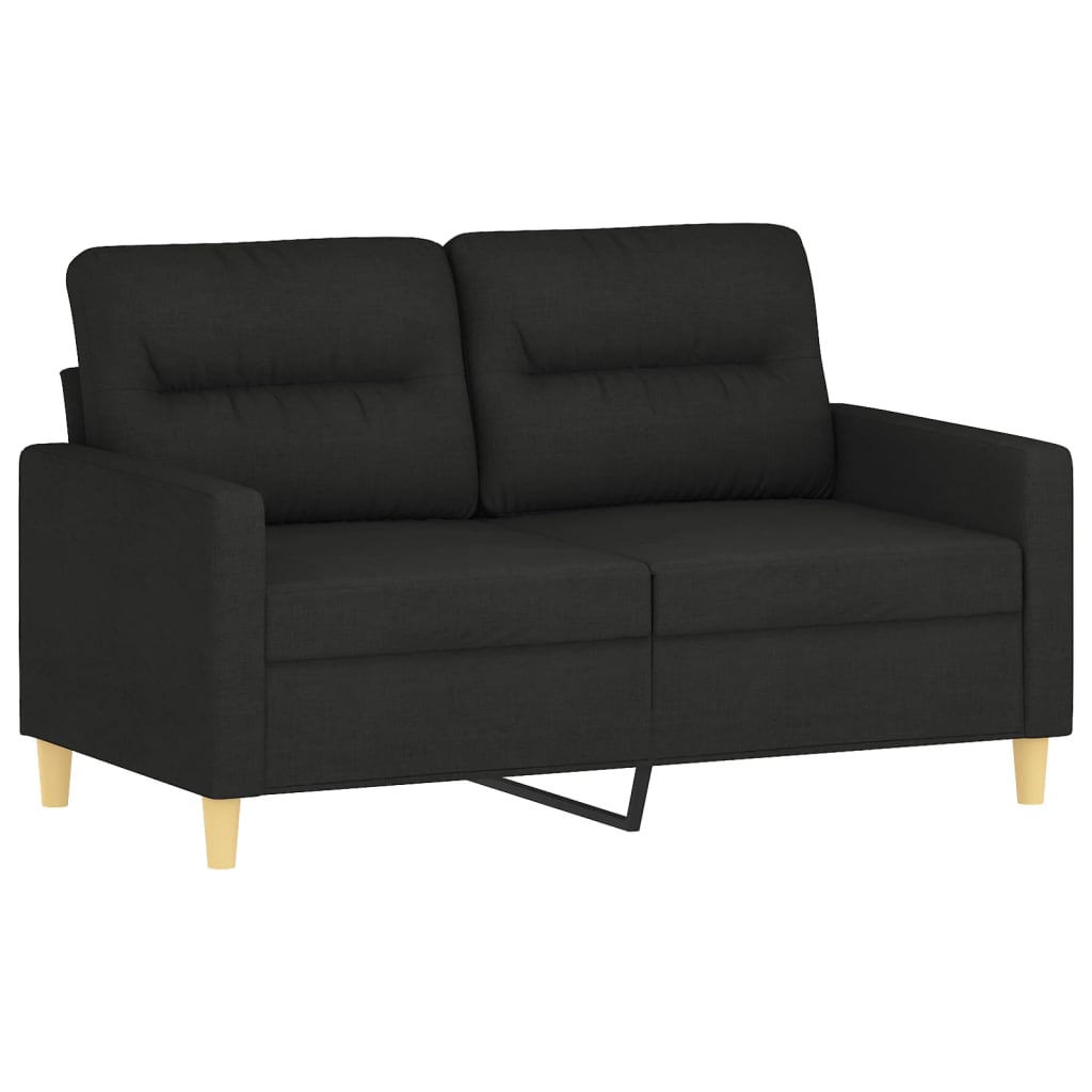 NNEVL 2 Piece Sofa Set with Cushions Black Fabric-2