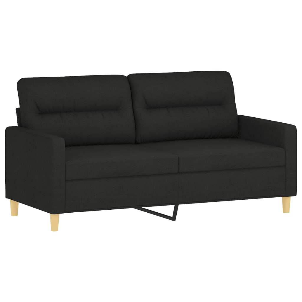 NNEVL 2 Piece Sofa Set with Cushions Black Fabric-3