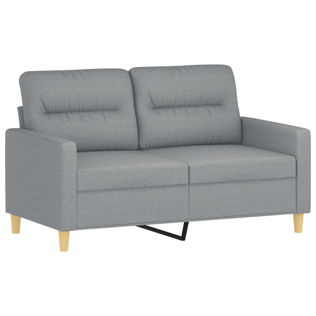 NNEVL 2 Piece Sofa Set with Pillows Light Grey Fabric-2