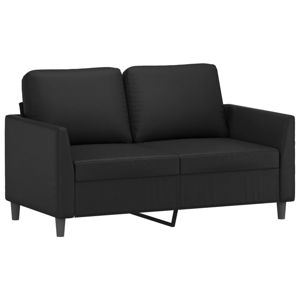 NNEVL 4 Piece Sofa Set with Cushions Black Faux Leather-3