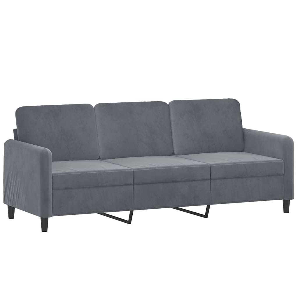 NNEVL 2 Piece Sofa Set Dark Grey Velvet-3
