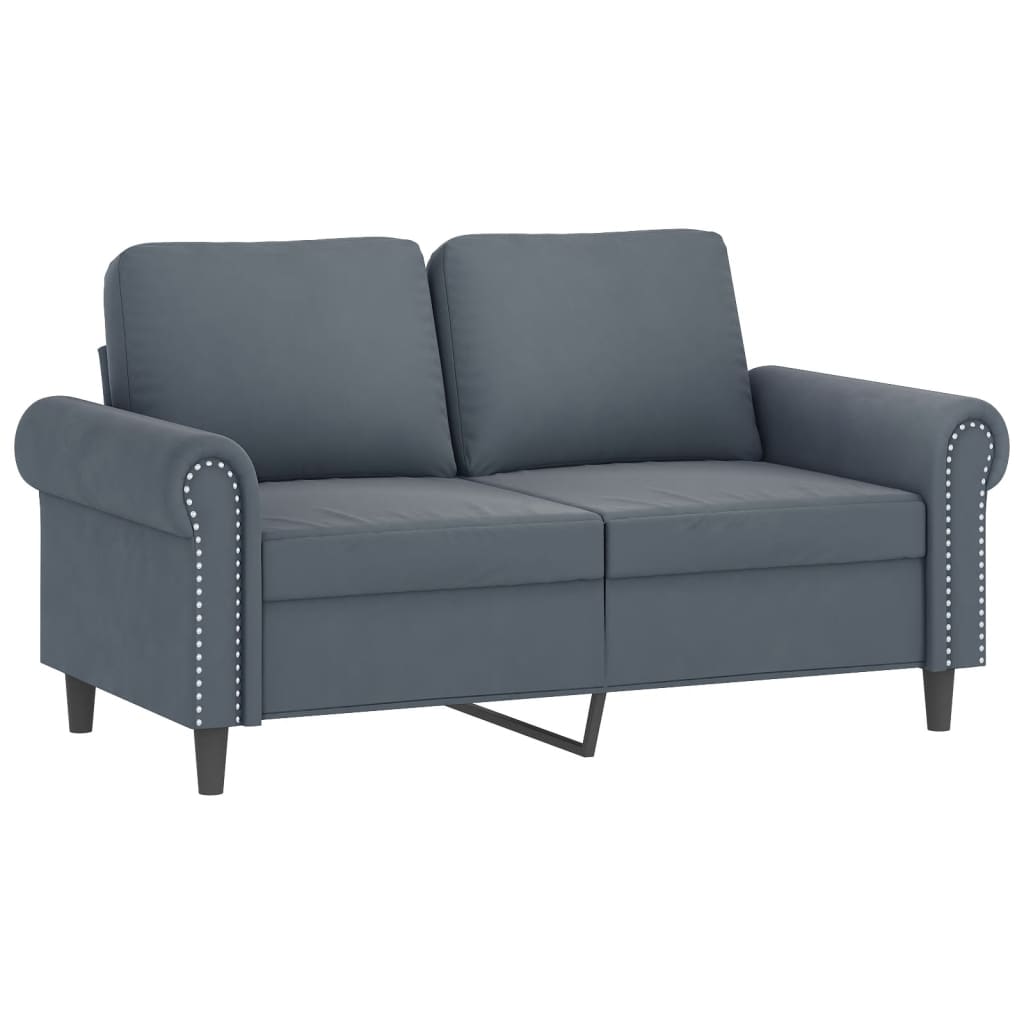 NNEVL 3 Piece Sofa Set with Cushions Dark Grey Velvet-3