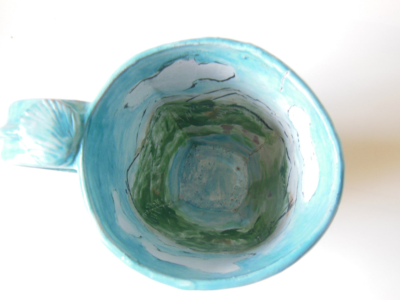 Tamara S Gordon Ceramics. Pastel hand painted trees on giant mug