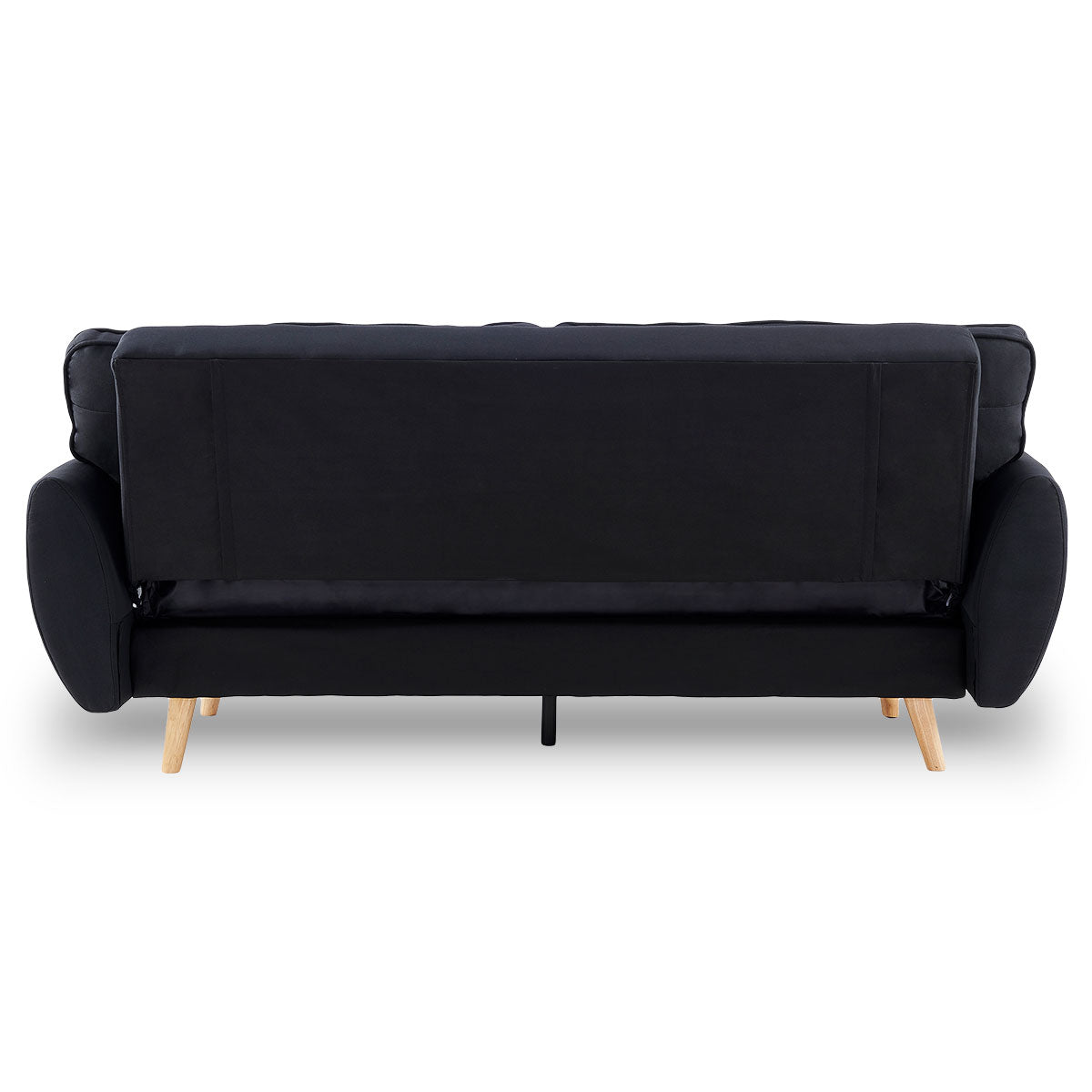 NNEDPE Sarantino 3 Seater Modular Linen Fabric Sofa Bed Couch Futon - Black-3